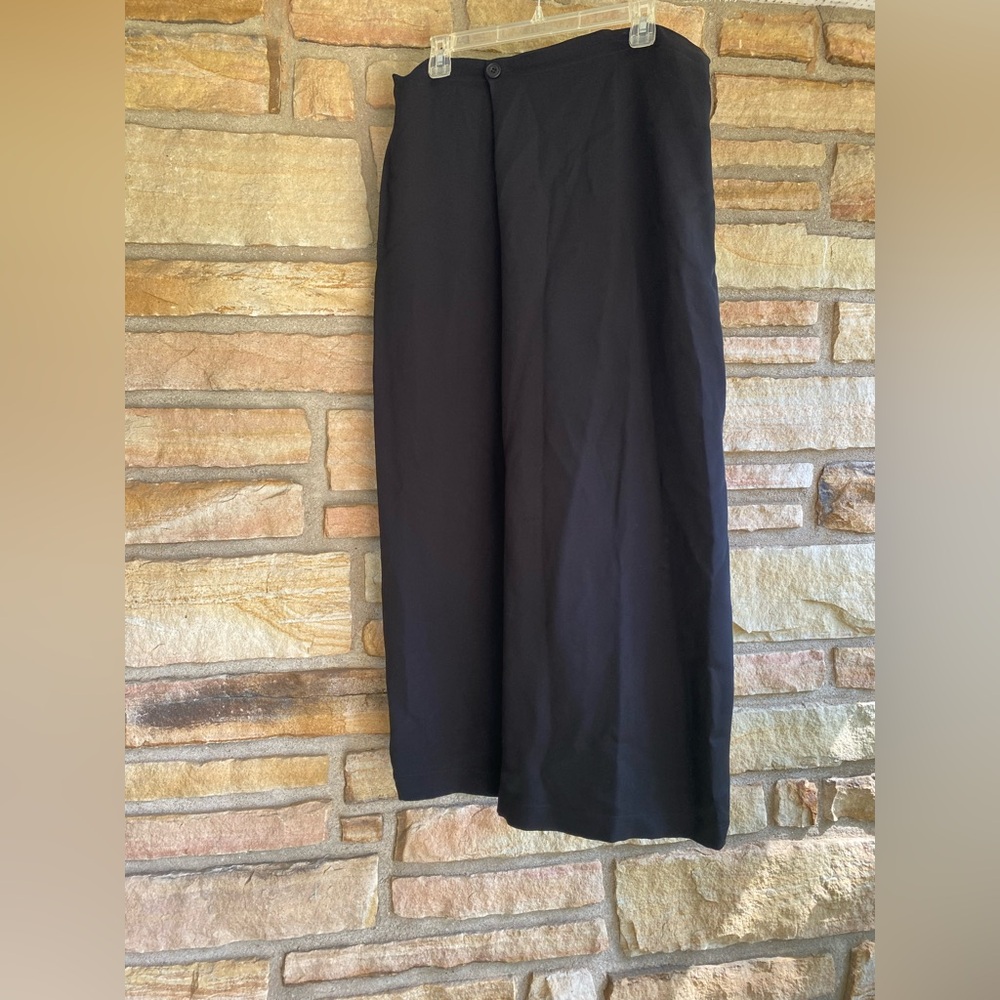 Eskandar Women's Black Silk Wide Leg Trousers